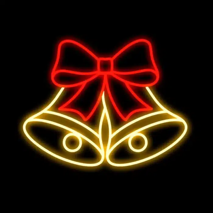 LED bells & bow 2D Christmas decoration for outdoor use