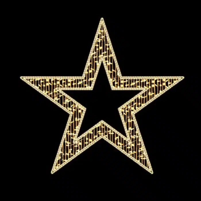 LED Christmas star motif 2D decoration for outdoor use