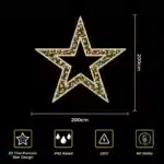 LED Christmas star motif 2D decoration size and features