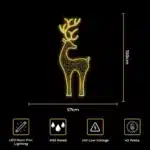 LED reindeer 2D Christmas decoration 150cm tall size and dimensions