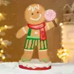 Large battery operated LED fibreglass gingerbread boy Christmas decoration