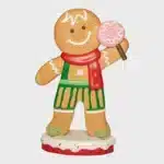 Large battery operated LED fibreglass gingerbread boy with candy Christmas decoration