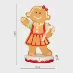 Large battery operated LED fibreglass gingerbread girl Christmas decoration dimensions