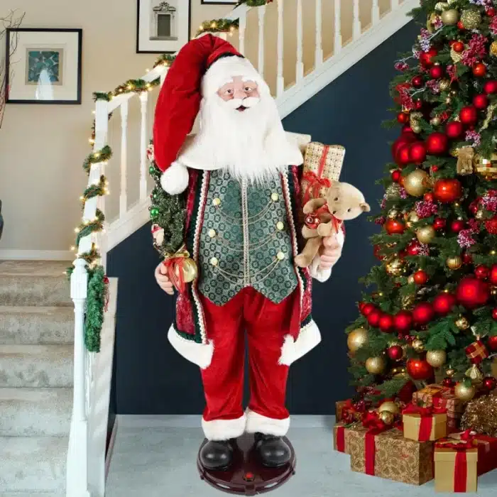 Musical animated Santa Christmas decoration for indoor use