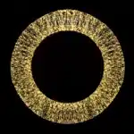 Pre-lit gold frame Christmas wreath 120cm diameter with 9000 warm white LEDs
