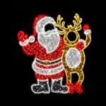 Santa with Rudolph 2D Christmas decoration selfie feature for outdoor use