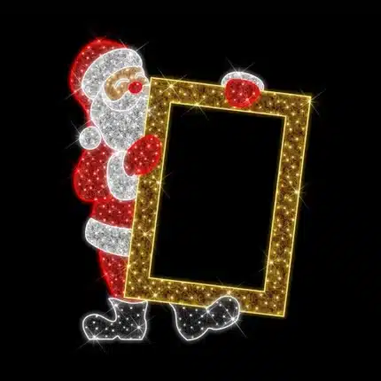 Santa with selfie frame 2D Christmas decoration feature for festive photo moments