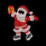 Skating Santa 2D Christmas decoration feature for selfie photo moments