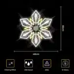 Snowflake with chasing effect 2D Christmas decoration size and features