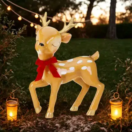 Vintage Bambi reindeer Christmas decoration outdoor display