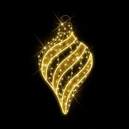 Warm white Christmas bauble 2D decoration for outdoor use