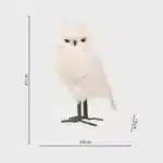 Winter furry owl with smooth head Christmas decoration dimensions