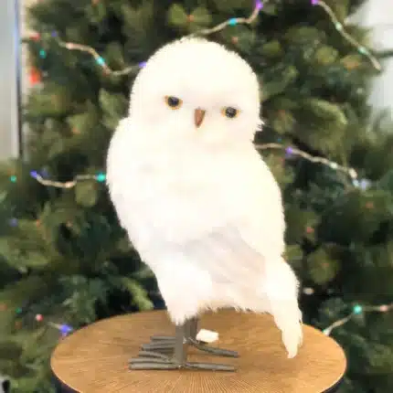 Winter furry owl with smooth head Christmas decoration product