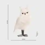 Winter furry owl with pointed ears Christmas decoration dimensions