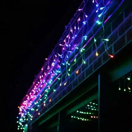 Twinkly Plus RGB and warm white 250 pixel LED icicle lights app controlled Christmas lights