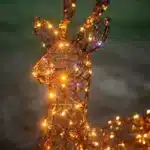Christmas Wicker Reindeer With Timer Outdoor Decoration