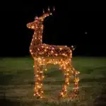 Christmas Wicker Reindeer With Timer Outdoor Decoration