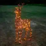 Christmas Wicker Reindeer With Timer Outdoor Decoration