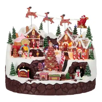 Animated candy house Christmas village with train product image