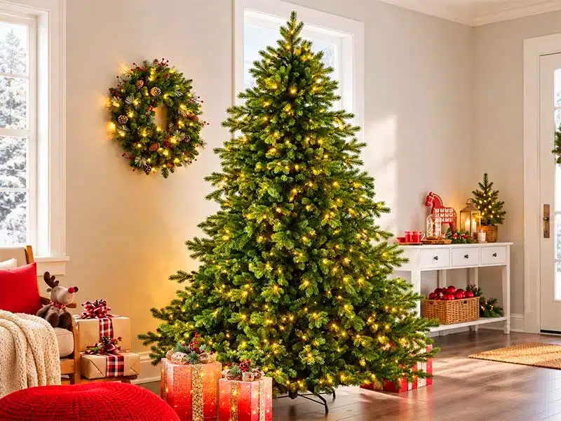 Pre-lit artificial Christmas trees