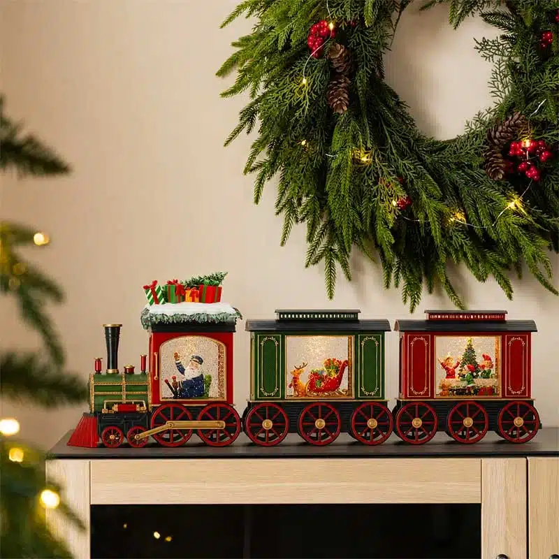 Christmas-Train-Water-Spinner-Table-Decoration-Display Christmas train water spinner table decoration display