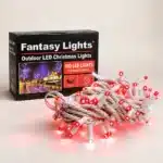 Connectable red with ice white flash white cable Christmas lights product box display