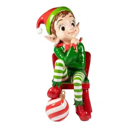 Elf sitting on chair Christmas decoration product image