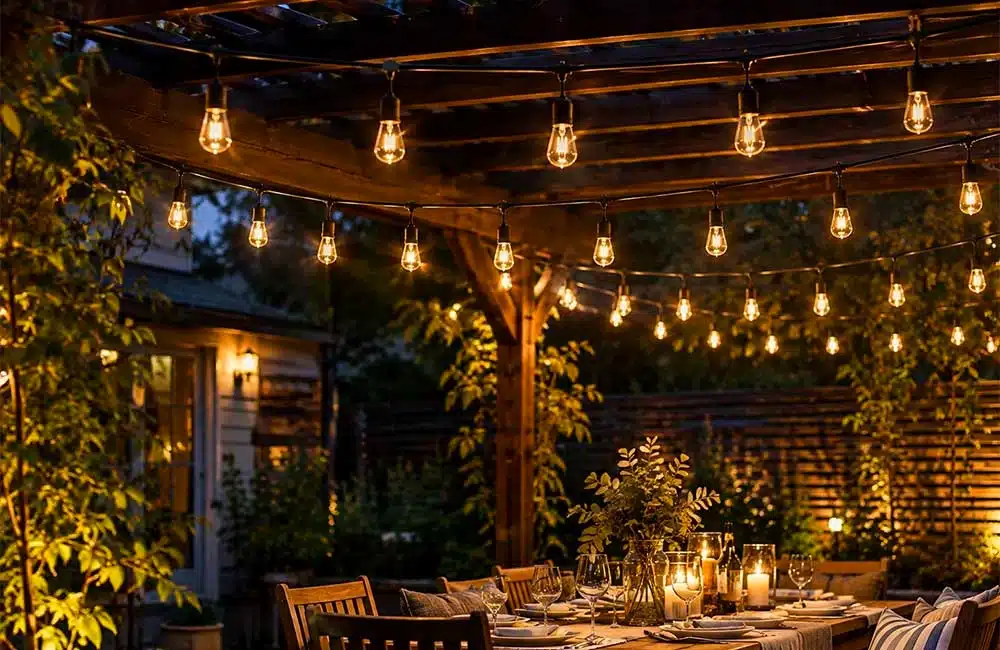 Warm white festoon lights