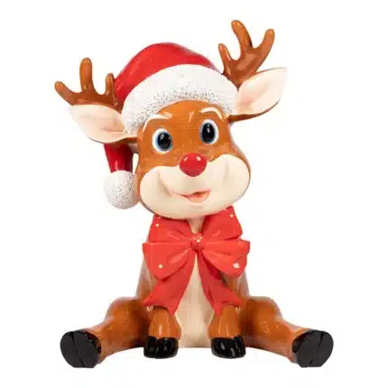 Funny sitting reindeer Christmas decoration product image