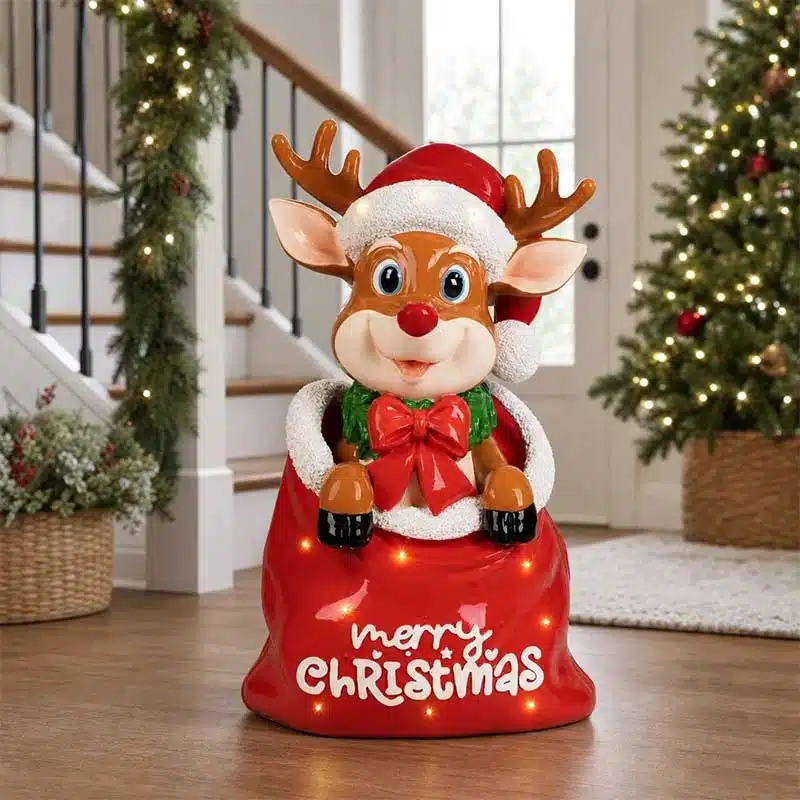Funny-reindeer-in-sack-Christmas-decoration-indoor-display Funny reindeer in sack Christmas decoration indoor display