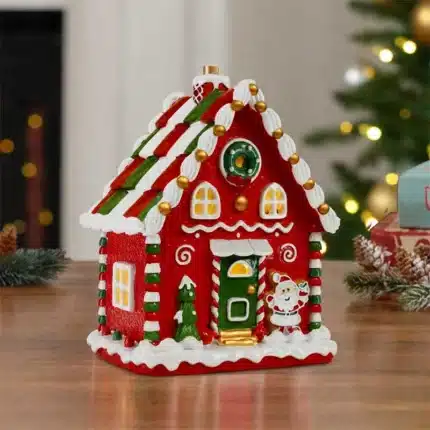 Gingerbread house Christmas table decoration display