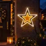 Gold double star 2D Christmas decoration entrance display