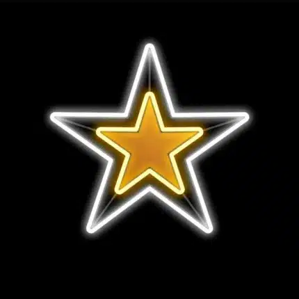 Gold double star 2D Christmas decoration product image