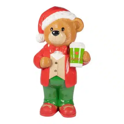 LED bear with cup Christmas decoration product image