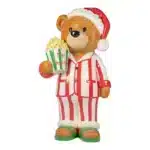 LED bear with tub of popcorn Christmas decoration product image