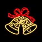LED bells with ribbon 2D Christmas decoration product image