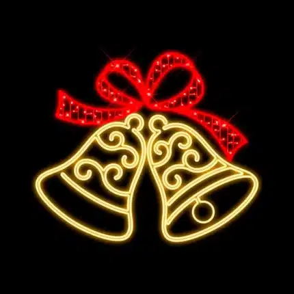 LED bells with ribbon 2D Christmas decoration product image