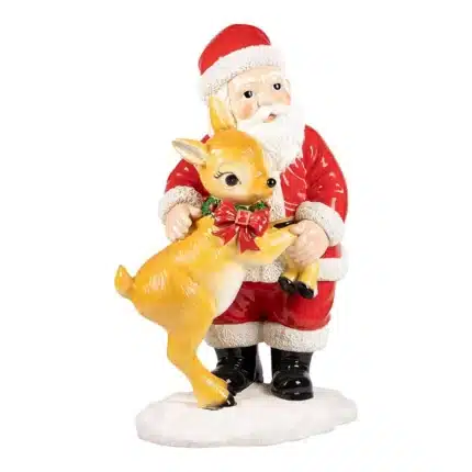 Santa with reindeer Christmas decoration product image