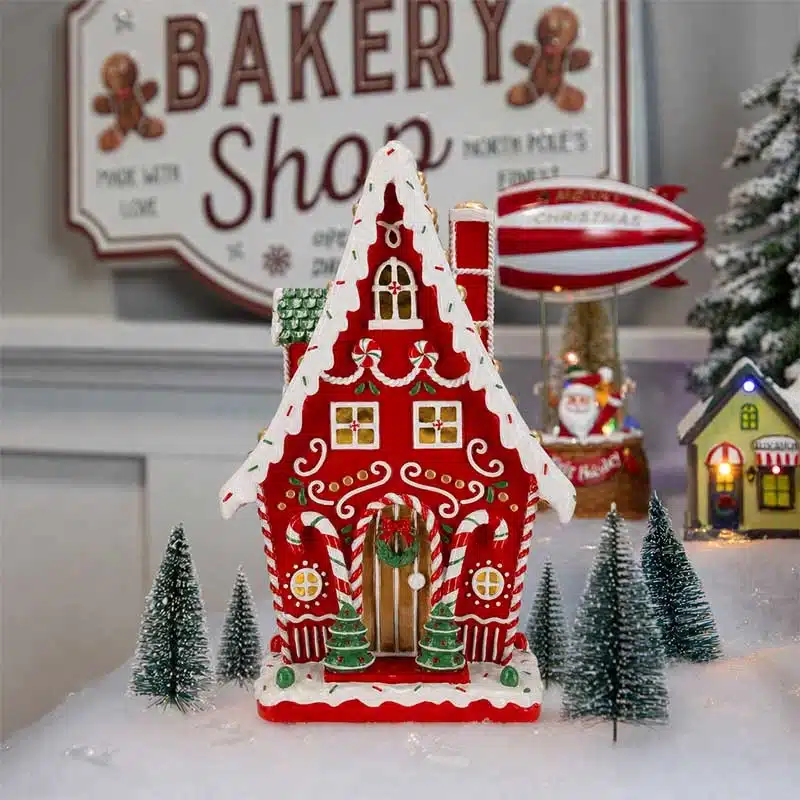 Tall-Gingerbread-House-Christmas-Table-Decoration-Display Tall gingerbread house Christmas table top decoration display