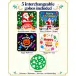 Outdoor Christmas and seasonal gobo projector 100W with five gobos
